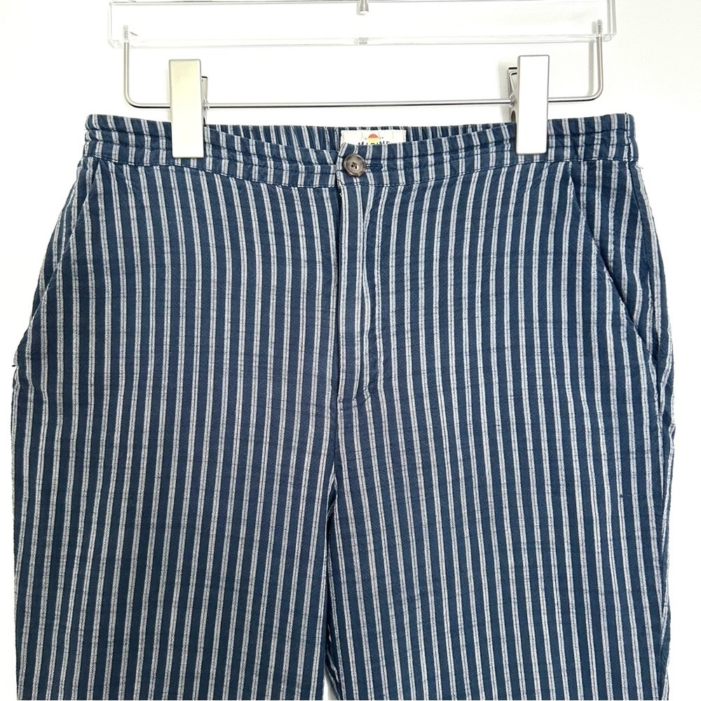 Marine Layer Allison Ankle Pant Stripe Trouser Euro Coastal Blue Size Medium - Picture 3 of 16